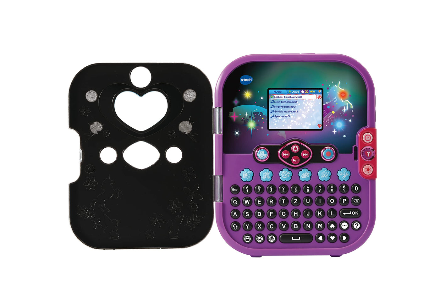 Vtech Kidisecrets Selfie Music 2.0 black – Kindertagebuch mit 2 Kameras, MP3-Player, Gesichtserkennung, Leuchteffekten und vielem mehr – Für Kinder von 6-12 Jahren