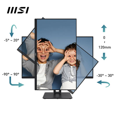 MSI PRO MP251P 24,5 Zoll Full HD Büromonitor - 1920 x 1080 IPS-Panel, 100 Hz, augenfreundlicher Bildschirm, integrierte Lautsprecher, 4-Fach verstellbar - HDMI 1.4b, D-Sub (VGA)