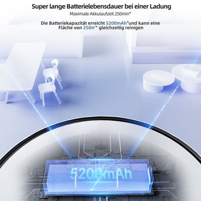 ROIDMI EVE MAX Saugroboter mit Wischfunktion - 5000Pa Staubsauger Roboter mit Absaugstation Selbstreinigung 75 Tage Mopphebung & Schwingwisch 5200mAh Sprachsteuerung für Tierhaare Teppiche Hartboden