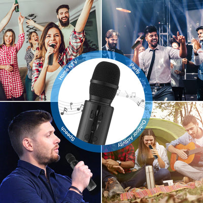 Aceshop Karaoke Drahtloses Mikrofon Tragbares Handheld-Bluetooth-Lautsprechermikrofon, Drahtlose Mikrofone Karaoke-Maschine Heim-KTV-Player Kompatibel mit Android- und iOS-Geräten für Party/Gesang