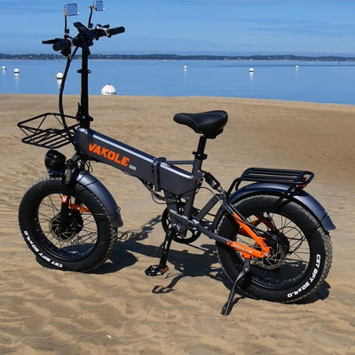 VAKOLE E-Bike Klapprad 20 Zoll Fatbike mit Doppelmotor, 48V 20Ah Akku, 120KM Reichweite - Hydraulische Bremse, Vollfederung Ebike Herren mit APP