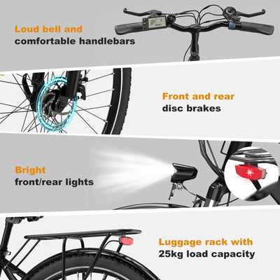 HITWAY E Bike 28 Zoll, Elektrofahrrad Pedelec für Damen und Herren, E-Fahrrad mit 36V 12Ah/13Ah Wechselakku, 250W Motor, 7 Gang Schaltung,StVZO Citybike Electric Bike Ebike Reichweite bis zu 35-90km