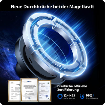 VICSEED Handyhalterung Auto Magnet Lüftung für Magsafe Autohalterung [Starker Magnet mit 20 xN55] Magnetische KFZ Handy Halterung Kompatibel für iPhone 17 16 15 14 13 12 Pro Max Samsung S25 Ultra