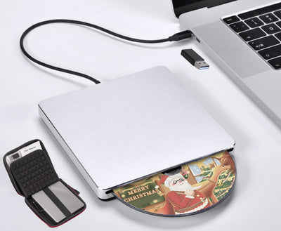 NOLYTH Externes CD Laufwerk für Laptop, DVD Laufwerk Extern für Mac MacBook, Slot-in Externe Optische Laufwerke, Portable USB CD Laufwerk Extern Brenner Externes Laufwerk für PC Apple Windows Desktop