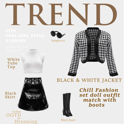 Miunana 15 Fashion Puppen Kleidung Chic Anzüge Party Kleid Pailletten Outfits Stilvolles Kleider mit 6 Paar Schuhe 3 Zubehör für 11.5 Zoll Mädchen Puppen