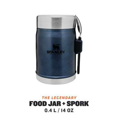 Stanley Classic Legendary Thermobehälter für Essen mit Göffel 400 ml - Hält 7 Stunden Heiß oder Kalt - Edelstahl Warmhaltebehälter Essen - BPA-Frei - Spülmaschinenfest - Nightfall