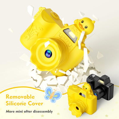 Mini Digitalkamera für Kinder – Maxmango 1,3 Zoll 1080P HD Retro Kamera, 64 GB Süße Kinder Kamera Spielzeug Fotokamera, Geschenke für Jungen und Mädchen 3, 4, 5, 6, 7, 8, 9, 10 Jahre (Gelb)