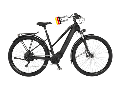 FISCHER E-Bike ATB TERRA 8.0i, Elektrofahrrad für Damen und Herren, RH 45 cm, Mittelmotor 90 Nm, 36 V Akku, Schwarz
