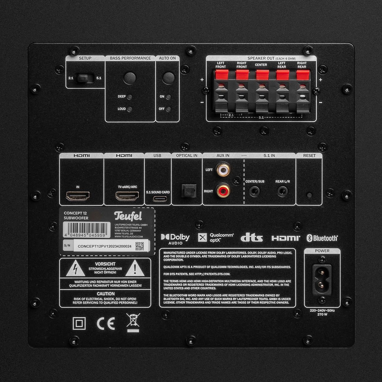 Teufel CONSONO 35 Concept Power Edition - 5.1 Surround Soundsystem, Komplettsystem Heimkino mit integriertem AV-Receiver, Bluetooth, Dolby Audio, USB-C-Soundkartenfunktion, HDMI ARC CEC - weiß