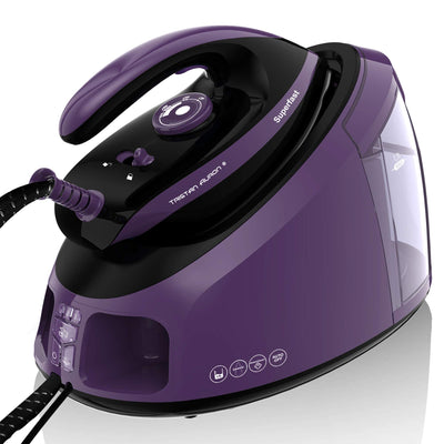 Tristan Auron Superfast Dampfbügelstation - 6.5 bar Dampfdruck I 2800 W, variabler Dampf, 420g/Min. Dampfstoß I 1,7L Wassertank – Abschaltautomatik (Superfast - Lila)