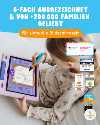 Edurino Figur Juki Kreativität & Malen ab 4 Jahren | Innovatives & digitales Lernspiel | Farbenlehre & Malexperimente | Entwerfen eigener Kostüme & Bühnenbilder