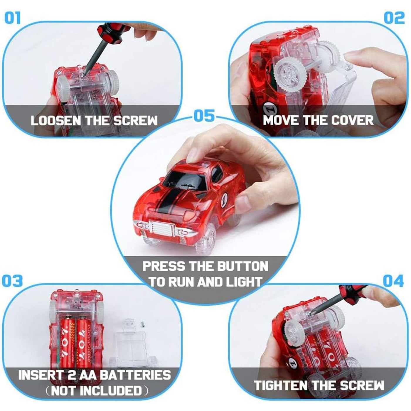 Fajiabao Autorennbahn Spielzeug ab 3 Jahre Junge - 240 Stück Flexible Rennbahn mit 2 Leucht Auto Spielzeug Rennbahn Kinder 3 Jahre Kinderspielzeug Rennbahnen Geschenk Junge 3 4 5 Jahre Mädchen