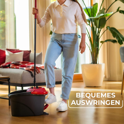 Vileda Ultramax Turbo XL Set, XL Bodenwischer mit Teleskopstiel für große Flächen, Mikrofaser-Wischbezug, Eimer mit Schleuder, für alle Hartböden, Love it Clean, Eco-Verpackung