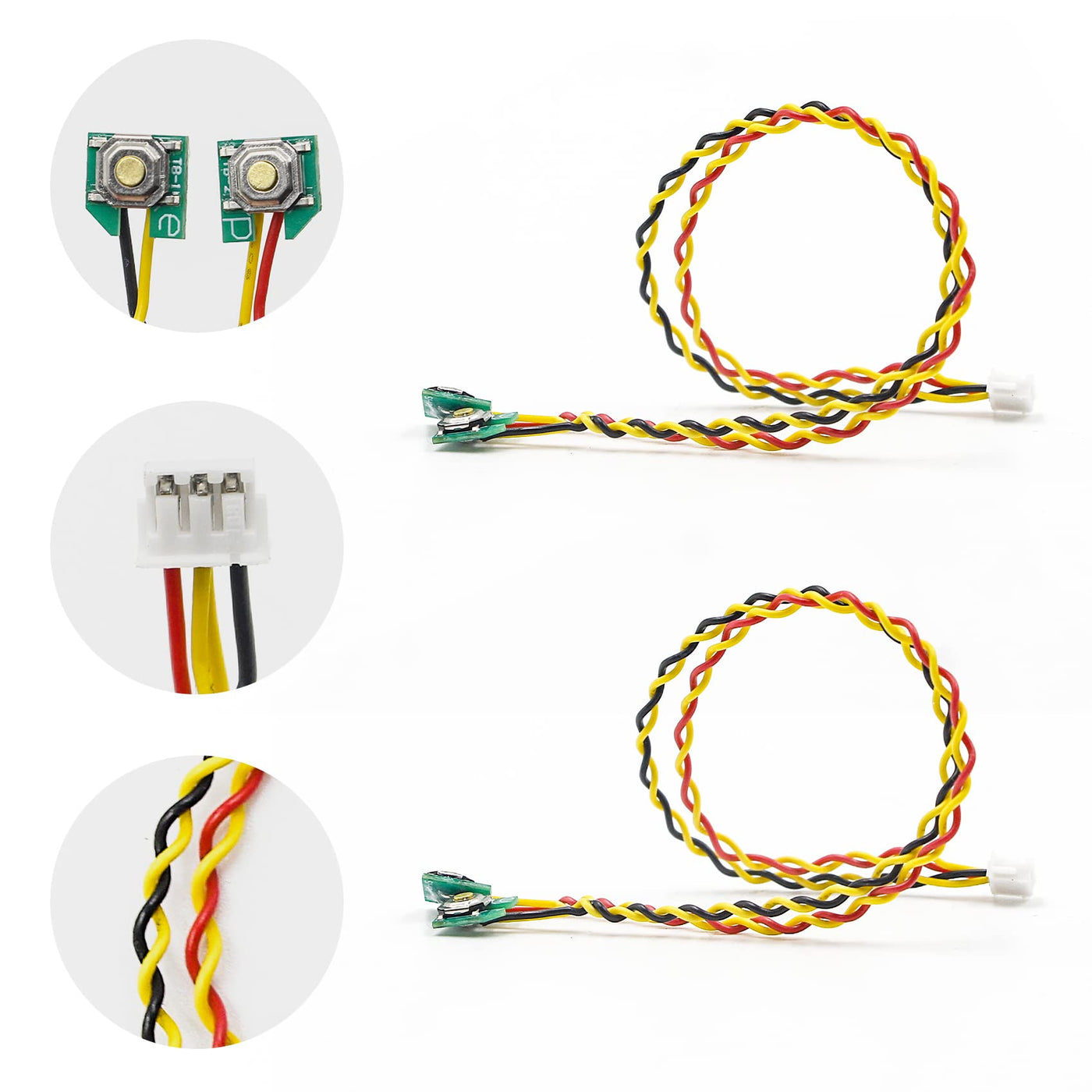 2 Stücke Ersatz Tasten Kabel mit Schraubendreher für Toniebox Lautstärkeregler Tasten Ohren (Nur Tasten Kabel), Mikrotaster Button Reparatur Zubehör Kompatible mit Toniebox Lautstärkeregler Tasten