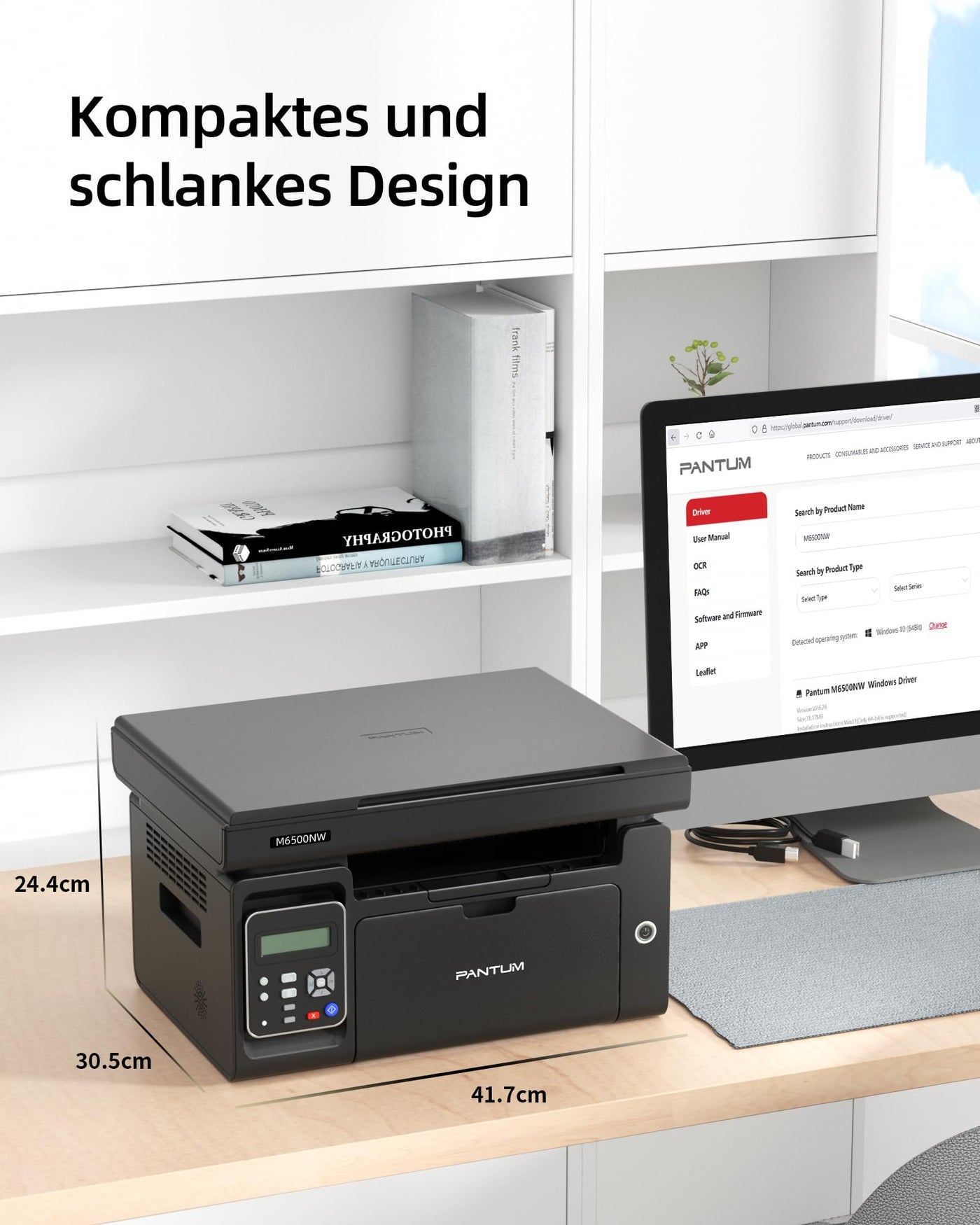 PANTUM M6500NW Laserdrucker Multifunktionsgerät mit Scanner und Kopierer,Drucker WLAN, Schwarz Weiss, Airprint, A4,22ppm