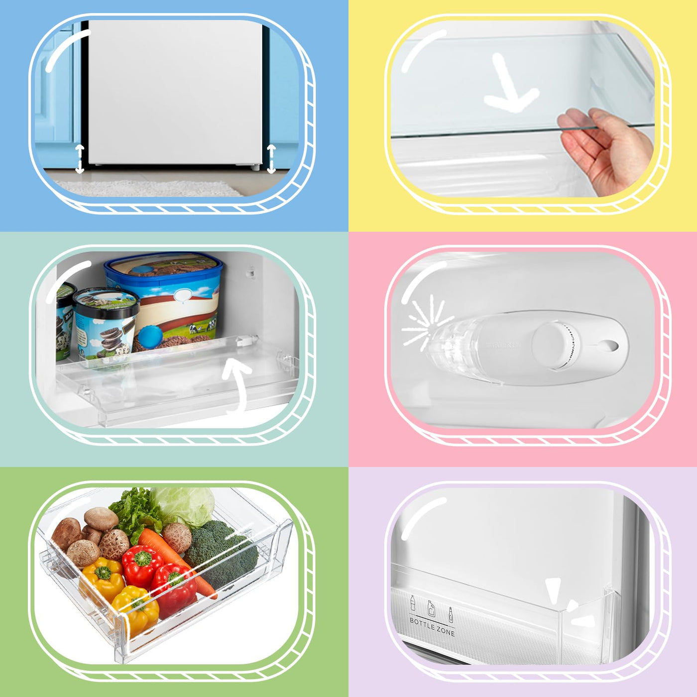 Comfee RCB169WH2(E) Kühl-/Gefrierkombination/150 cm Höhe/Low Frost/Einstellbare Kühlschranktemperatur/LED-Licht/195 kWh/Jahr/115L Kühlteil/59L Gefrierteil/Weiß