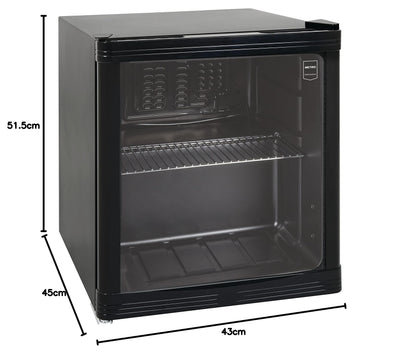 METRO Professional Minibar GPC1046, Edelstahl/Glas, 46 L, schwarz