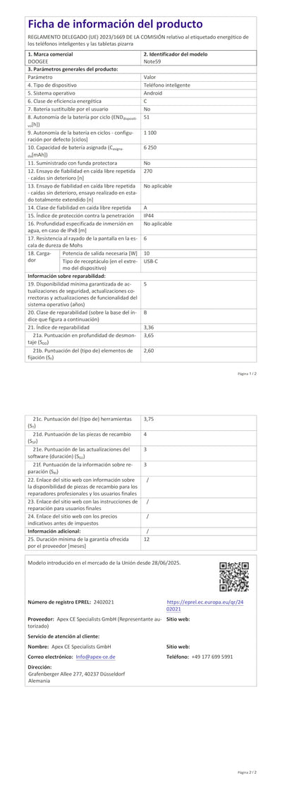 DOOGEE Note 59 5G Android 15 Smartphone Ohne Vertrag, 32GB+128GB /2TB Handy Günstig, 6.75" HD+ 120Hz Handy Ohne Vertrag, 6250mAh Simlockfreie Handys, 16MP+8MP, Dual 5G SIM, OTG/Face ID/NFC/Widevine L1