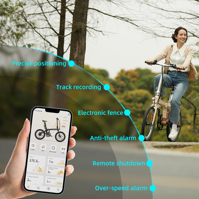 ADO E-Bike Air Carbon Elektrofahrrad, ebike Damen/ebike Herren,Bike,klapprad Riemenantrieb 14,5Kg IPS LCD Display, GPS,ADO APP,250W(Schwarz)