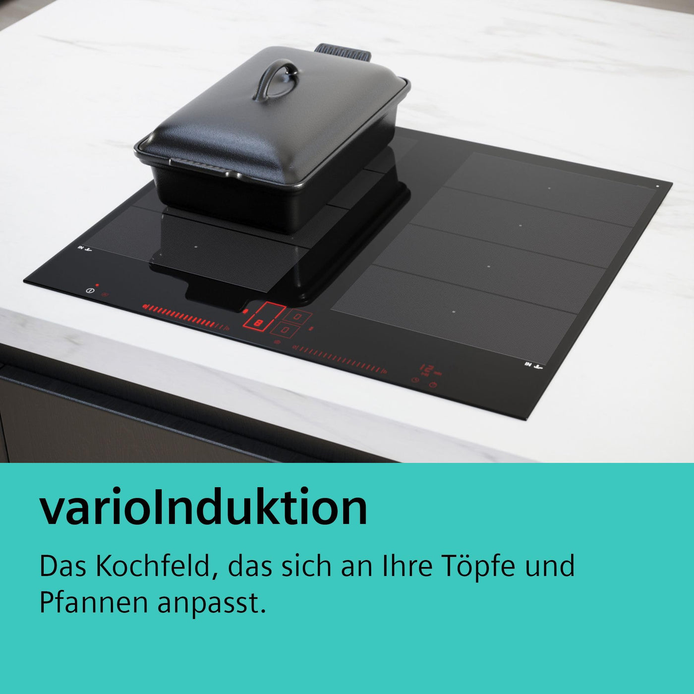 Siemens EX975LXC1E iQ700 Induktionskochfeld, 91,2 cm breit, varioInduktion freie Platzwahl, power Move Plus voreingestellte Leistungsstufen, powerBoost schnelleres Kochen