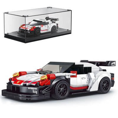 Mould King 27010 Speed Champion Rennwagen Bausteine 911 RSR Sportwagen Klemmbausteine mit Acryl-Vitrine Modellautos zum Sammeln (349 Teile)