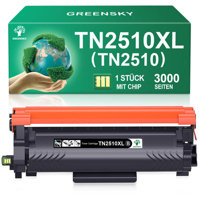 GREENSKY TN2510 TN2510XL Toner TN 2510XL TN-2510 XL Kompatibel mit Brother HL-L2400DWE HL-L2400DW HL-L2445DW DCP-L2627DWE MFC-L2800DW DCP-L2660DW DCP-L2665DW MFC-L2827DWXL MFC-L2860DWE (1 Schwarz)