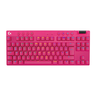 Logitech G PRO X TKL LIGHTSPEED kabellose Gaming-Tastatur, ultramobiles Design ohne Ziffernblock, LIGHTSYNC RGB, PBT-Tastenkappen, Tactile Switches (GX Brown), QWERTZ Deutsches, PC - Magenta
