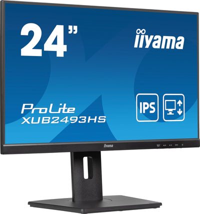 iiyama Prolite XUB2493HS-B6 60,5cm 23,8" IPS LED-Monitor Full-HD 100Hz HDMI DP Slim-Line Höhenverstellung Pivot schwarz