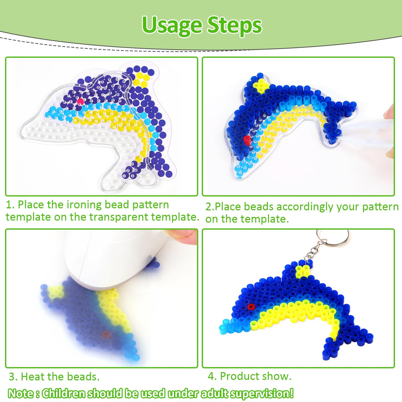 15 Stück Bügelperlen Platten, Vorlagen für Bügelperlen 5mm, TierSteckperlen Platten mit Bügelpapier Zubehör, Tier Muster Steckplatten für Kinder, Jungs, Mädchen DIY Handwerk