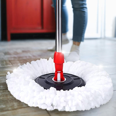 Retoo Wischmopp Komplett Set, Bodenwischer mit Teleskopstiel 94-120 cm, Mikrofaser Moppkopf mit Kraftfasern und Eimer mit Powerschleuder, schnell und reinigungsstark