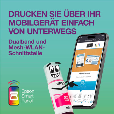 EcoTank ET-3950 A4-Multifunktionsdrucker mit Wi-Fi & AirPrint Tintentank, automatischem Dokumenteneinzug, beidseitigem Druck, Scannen & Kopieren, bis zu 3 Jahre Tinte im Lieferumfang enthalten