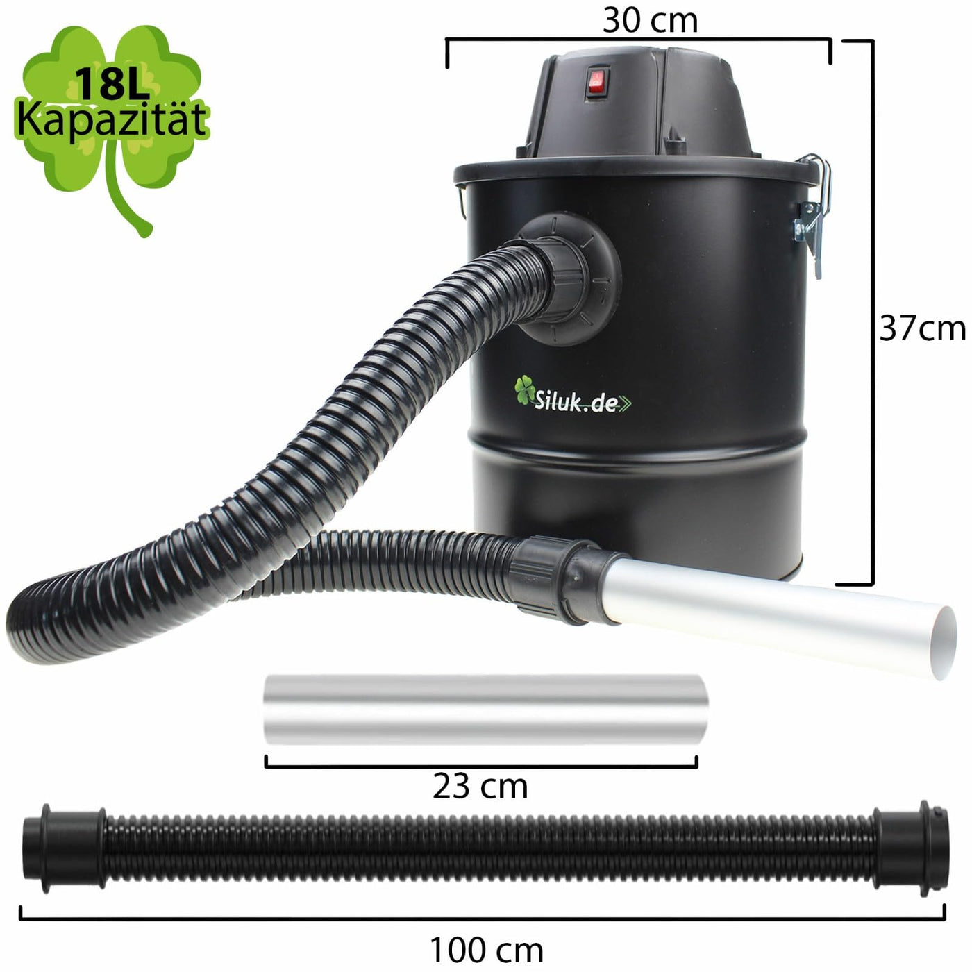 Aschesauger 1200W Kaminsauger 18L DUAL Filter System