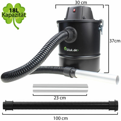 Aschesauger 1200W Kaminsauger 18L DUAL Filter System