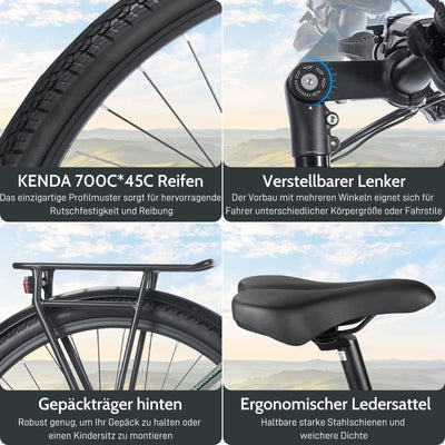 Fafrees FM9 E Bike Damen Elektrofahrrad mit Mittelmotor BAFANG 65N.m 250W, [ Offiziell ] Pedelec Fahrrad Erwachsene E-Bike Herren 15Ah/540Wh 700C*45C, MTB Electric 6km/h Gehhilfe bis 120KM