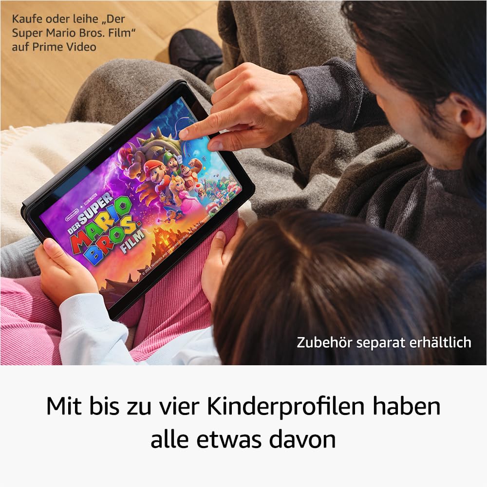 Fire HD 10-Tablet 2023 (Neueste Generation), für Entspannung optimiert, brillantes 10,1-Zoll-Full-HD-Display, Octa-Core-Prozessor, 3 GB RAM, bis zu 13h Akkulaufzeit, 32 GB, schwarz, mit Werbung