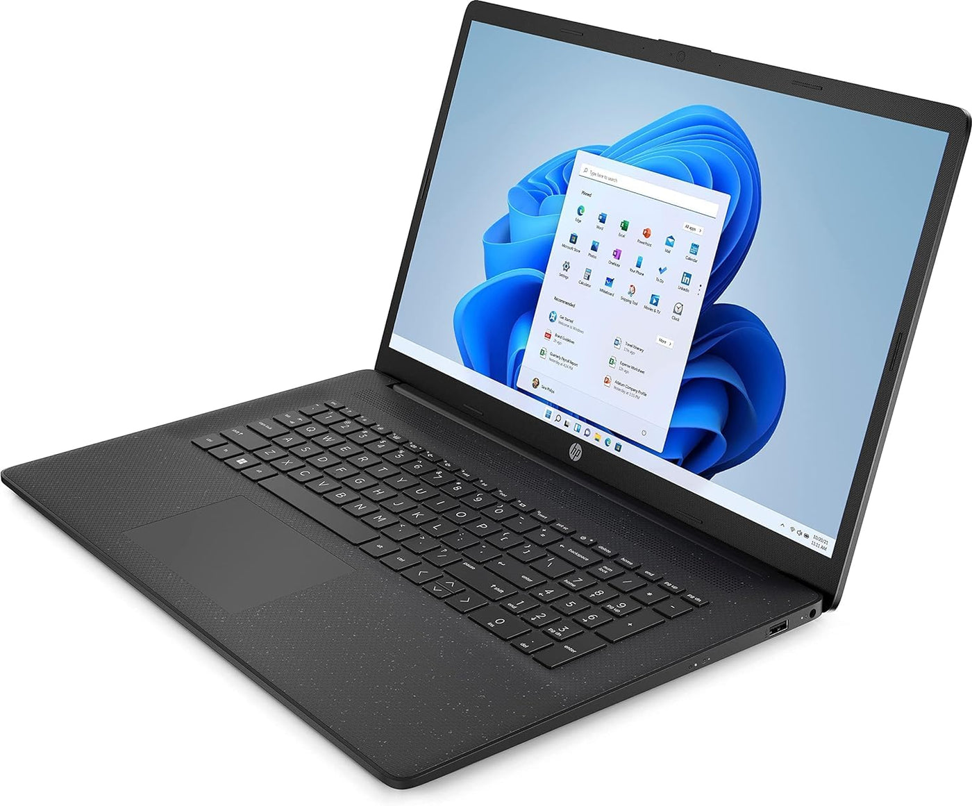HP Laptop mit 17,3" FHD Display, AMD Ryzen 3 7320U, 8 GB DDR5 RAM, 512 GB SSD, AMD Radeon-Grafik, Windows 11, QWERTZ, Schwarz inkl. 25 GB Dropbox-Speicher für 12 Monate