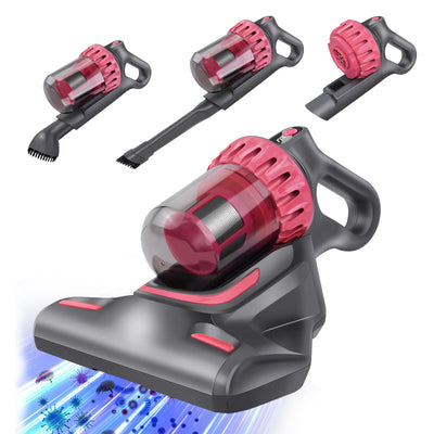 VickyHome 10KPA Wischsauger Kabellos Mit 1500mAh Akku, 3-Gang Wischsauger Staubsauger Auto Akkusauger Kabellos Milbensauger Für Matratzen, Entfernt 99,9% Allergene Von Matratzen