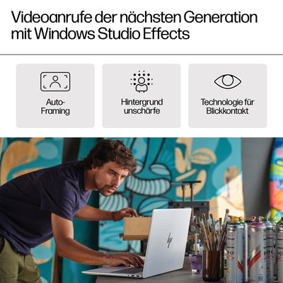 HP Envy Laptop | 17,3" FHD Touchscreen | Intel Core Ultra 7 155H | 16 GB DDR4 RAM (2X 8 GB) | 1 TB SSD | Intel Arc Graphics | Windows 11 Home | Copilot+ Key | QWERTZ Tastatur | Silber