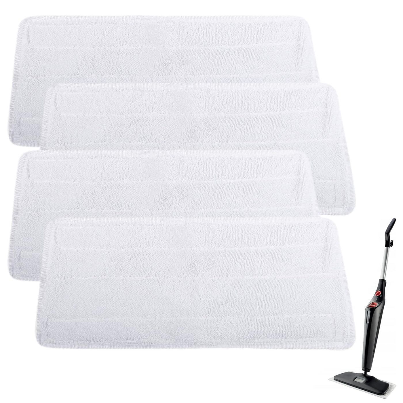 4 Stück Ersatzbezüge Pads für Vileda Dampfreiniger XXL Waschbar Mikrofaser Ersatzbezug für Vileda Steam PLUS XXL Dampfreiniger Weiß Wiederverwendbar Ersatzbezug für Vileda Dampfreiniger