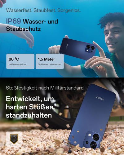 OPPO A6 Pro 5G 8+256GB, KI-Android-Smartphone (freigeschaltet), 6,57-Zoll 120Hz AMOLED-Display, 50+16-MP-KI-Kamera, 6500-mAh-Akku, IP69, Stellar Black (inkl. 80-W-SUPERVOOC-Ladegerät & Kopfhörer)