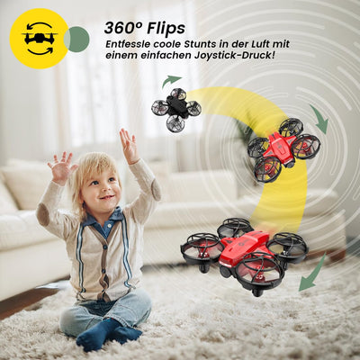 Holy Stone HS420 Mini Drohne mit HD 1080P Einstellbarer Kamera,mit 2 Steuerungsmodi,Not Aus,Umkreisen,360°Flip,Headless Modus,2 Geschwindigkeiten Geschenk für Anfänger Kinder,co