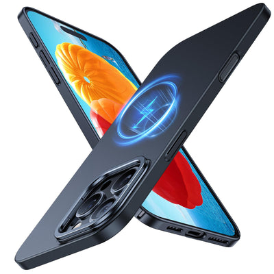 TORRAS Ultra Dünn für iPhone 16 Pro Hülle für MagSafe [Nr. 1 Magnetkraft] Handyhülle iPhone 16 Pro Stoßfest Kratzfest & Samtiger Griff Slim Hülle iPhone 16 Pro Case mit Kamera-Ständer Schwarz