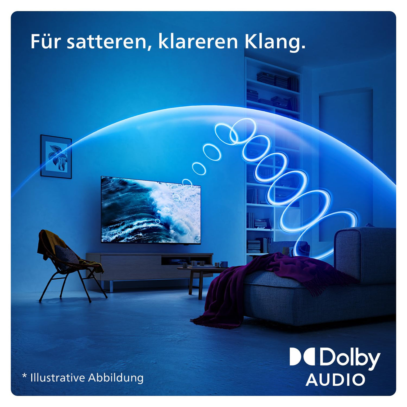 Philips 40PFS6009 FHD LED Smart TV - 40-Zoll Display mit Pixel-präziser, HD Titan OS Plattform und Dolby Digital - Funktioniert mit Alexa und Google Sprachassistent – Matt Schwarzer