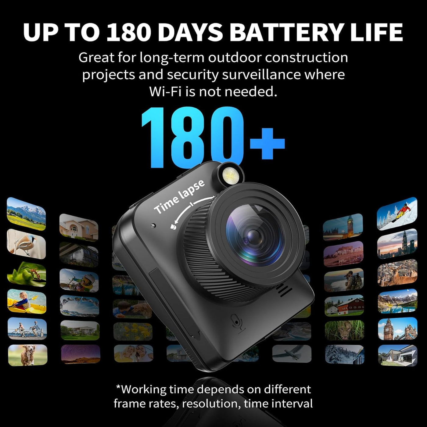 [2025 Aktualisierte Version] 4K Zeitraffer Kamera für Bauarbeiten im Freien, Wetter und Pflanzen, IP66 wasserdichte Zeitrafferkamera mit Verlängerter Batterielebensdauer, 32GB TF-Karte Enthalten