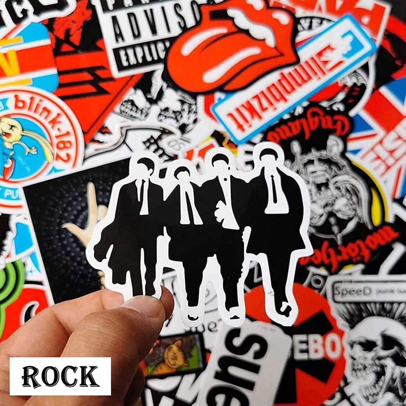 100 Stück Rock Band Punk Aufkleber, Classic Rock Sticker Pack für Erwachsene Cool Metal Punk Musik Aufkleber für Gitarre Laptop Skateboard (ROCK1)