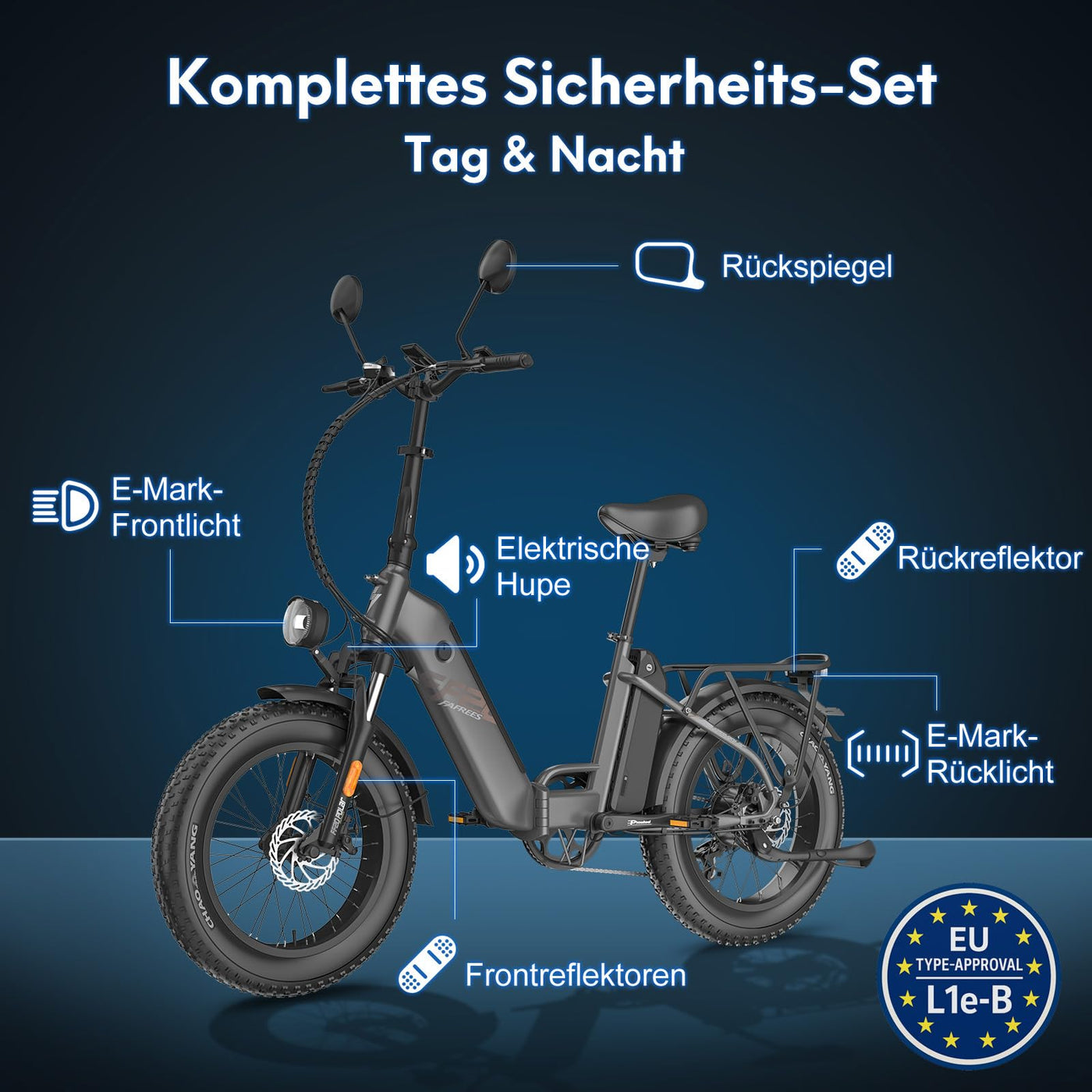 Fafrees FF20 Polar Fatbike E-Bike für Herren & Damen | 20 Zoll Klapprad | 48V 12Ah*2 Akku | 65N.m Motor, 150kg Tragfähigkeit | 170KM Reichweite (Hecktasche + Handyhalterung, Weiß)