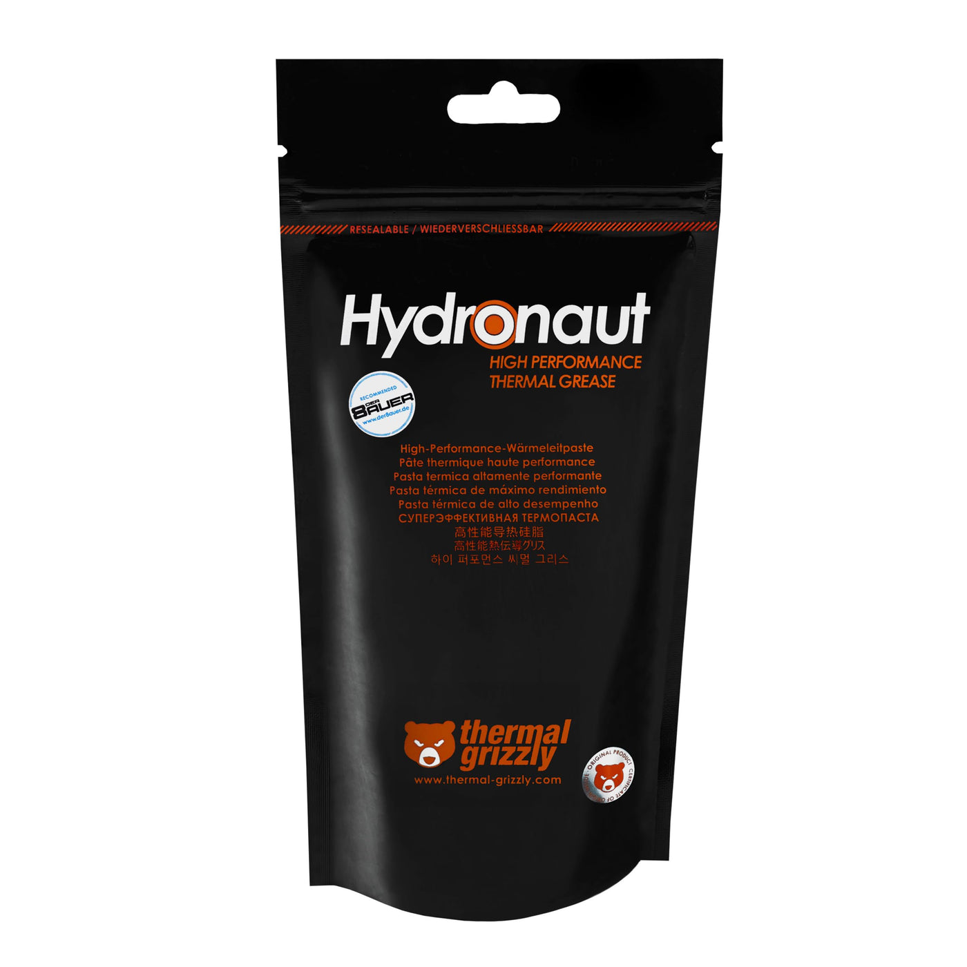 Thermal Grizzly - Hydronaut - 1 Gramm - Leitfähige Hochleistungs-Wärmeleitpaste - Ideal für Luft- und Wasserkühlung von CPU/GPU/PS4/PS5/Xbox - Für große Kühlflächen