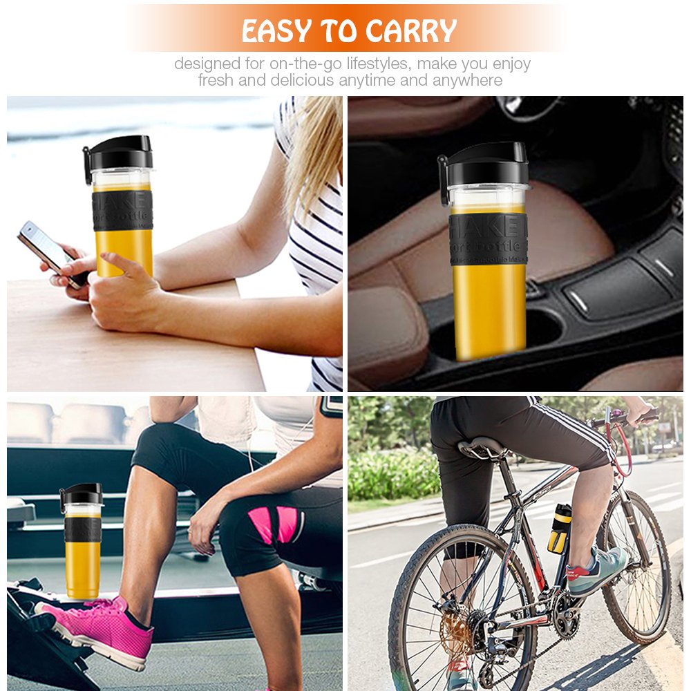 Smoothie Maker Tragbar - 6000 MAh Akku | USB-C Ladung | BPA Frei | Für Büro & Reisen | Schwarz