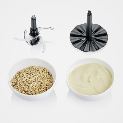 SEVERIN Universalzerkleinerer, Multizerkleinerer für grobes und feines Zerkleinern, geeignet für Crushed Ice, Käse, Nüsse und mehr, matt-schwarz/Edelstahl-gebürstet, KM 3867