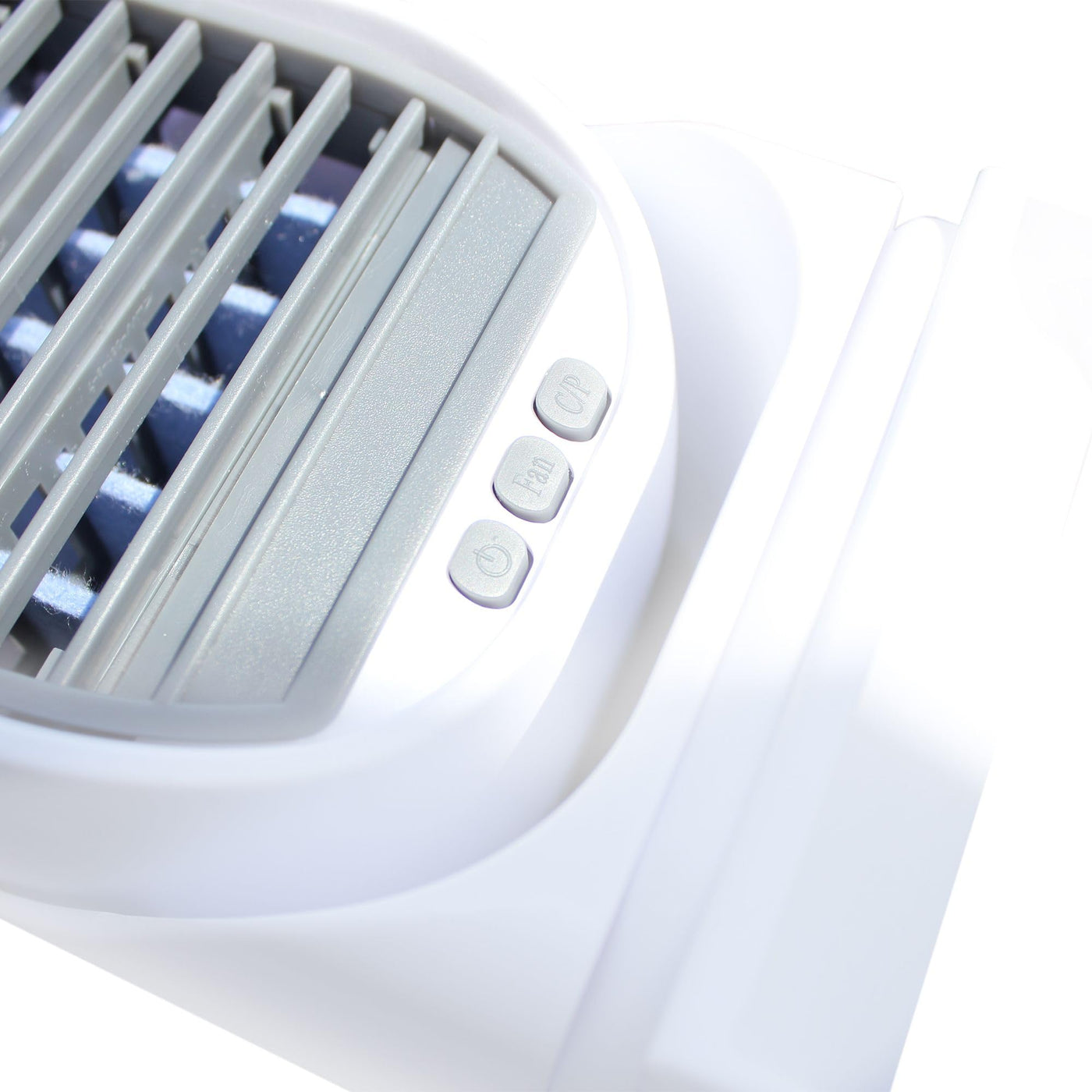 FISHTEC Mini-Klimagerät – Zerstäuber und Luftkühler – tragbarer Ventilator wiederaufladbar USB – 3 Geschwindigkeitsstufen – leise – 2 Wassertanks – 360 ° drehbar – ohne Ablauf